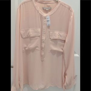 🌸NEW WITH TAGS! LOFT LIGHTWEIGHT PINK BLOUSE🌺